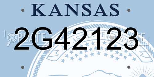 2G42123 Kansas License Plate