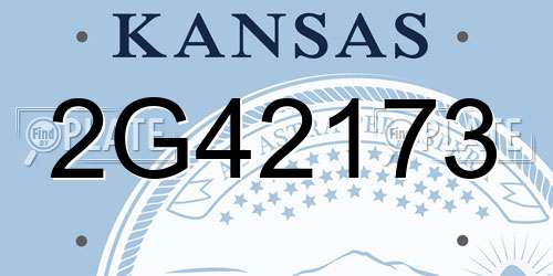 2G42173 Kansas License Plate