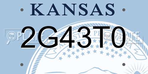 2G43T0 Kansas License Plate