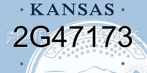 2G47173 Kansas License Plate