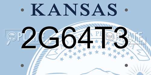 2G64T3 Kansas License Plate