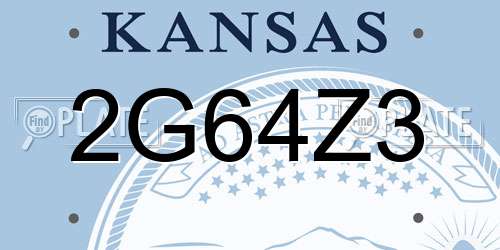 2G64Z3 Kansas License Plate