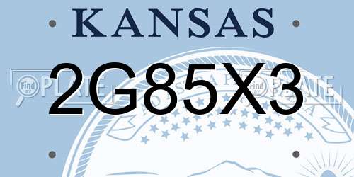 2G85X3 Kansas License Plate