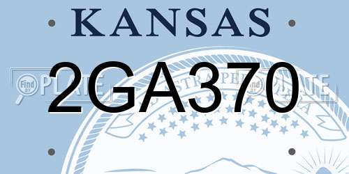 2GA370 Kansas License Plate