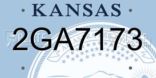 2GA7173 Kansas License Plate