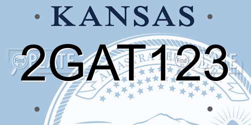 2GAT123 Kansas License Plate