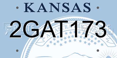 2GAT173 Kansas License Plate