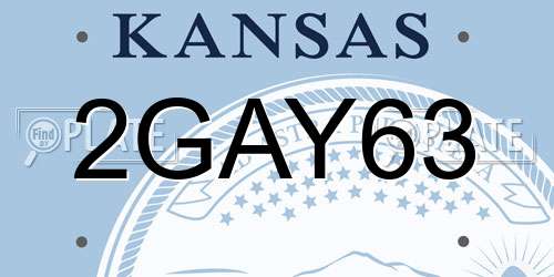2GAY63 Kansas License Plate