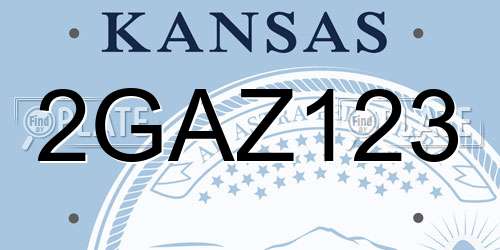 2GAZ123 Kansas License Plate