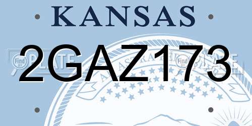 2GAZ173 Kansas License Plate