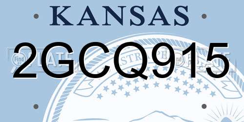 2GCQ915 Kansas License Plate