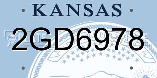 2GD6978 Kansas License Plate