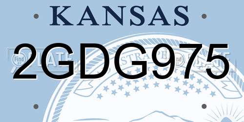 2GDG975 Kansas License Plate