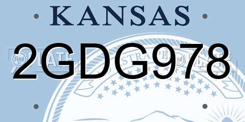2GDG978 Kansas License Plate