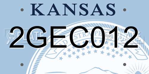 2GEC012 Kansas License Plate