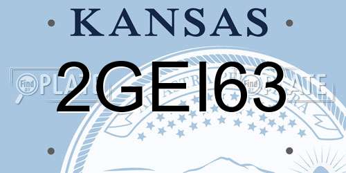 2GEI63 Kansas License Plate