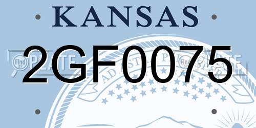 2GF0075 Kansas License Plate