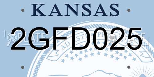 2GFD025 Kansas License Plate