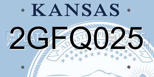 2GFQ025 Kansas License Plate
