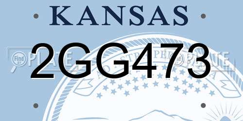 2GG473 Kansas License Plate