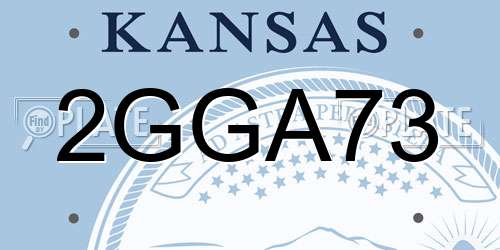 2GGA73 Kansas License Plate
