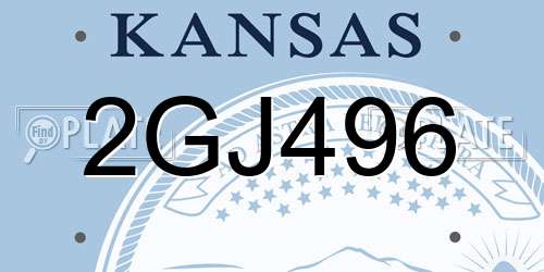 2GJ496 Kansas License Plate