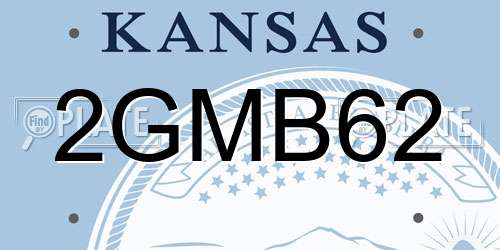 2GMB62 Kansas License Plate