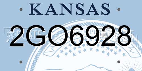 2GO6928 Kansas License Plate