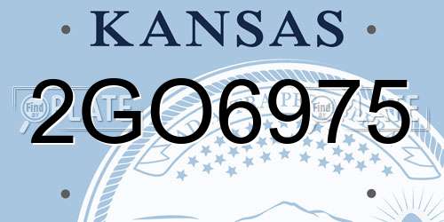 2GO6975 Kansas License Plate