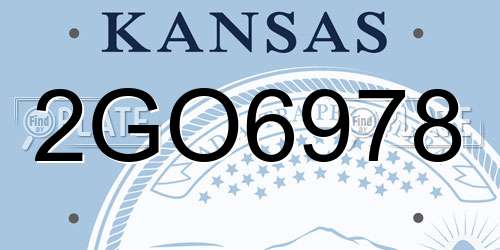 2GO6978 Kansas License Plate