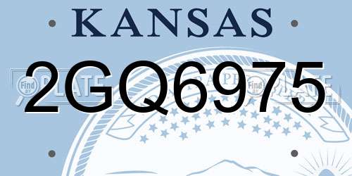 2GQ6975 Kansas License Plate