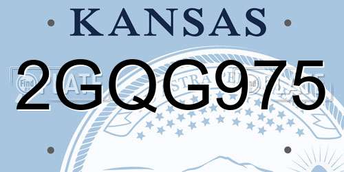 2GQG975 Kansas License Plate