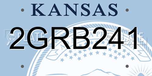 2GRB241 Kansas License Plate