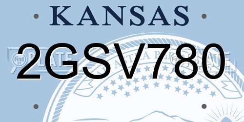 2GSV780 Kansas License Plate