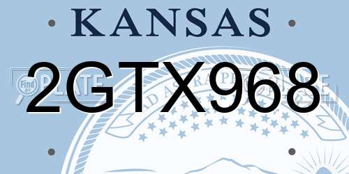 2GTX968 Kansas License Plate