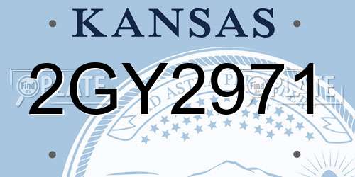 2GY2971 Kansas License Plate