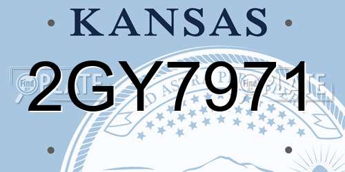 2GY7971 Kansas License Plate