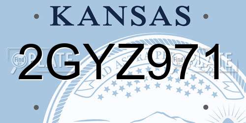 2GYZ971 Kansas License Plate