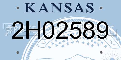 2H02589 Kansas License Plate
