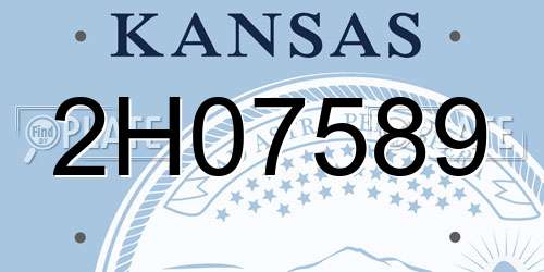 2H07589 Kansas License Plate