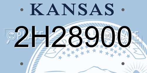 2H28900 Kansas License Plate