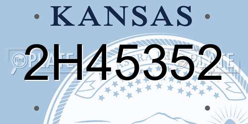 2H45352 Kansas License Plate