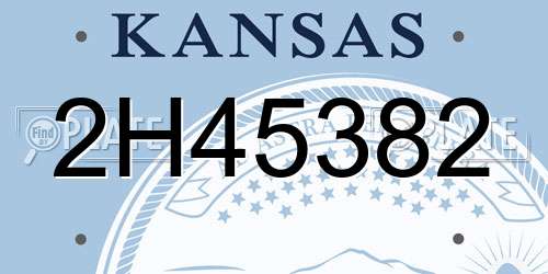 2H45382 Kansas License Plate