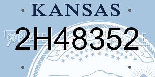 2H48352 Kansas License Plate