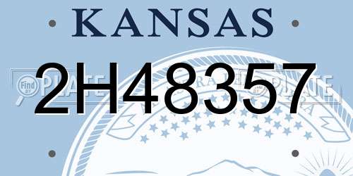 2H48357 Kansas License Plate