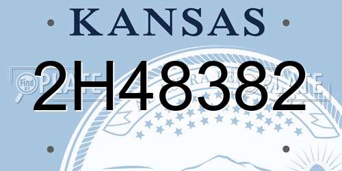 2H48382 Kansas License Plate