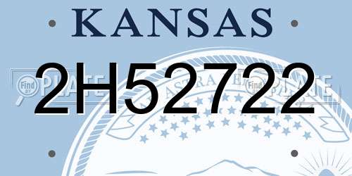 2H52722 Kansas License Plate
