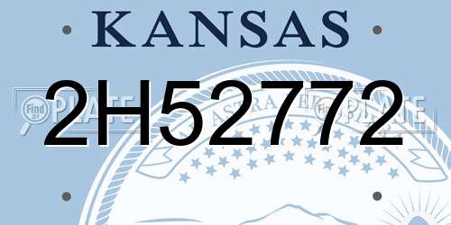 2H52772 Kansas License Plate