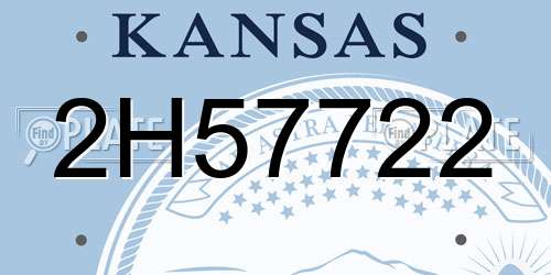 2H57722 Kansas License Plate