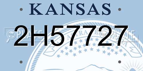 2H57727 Kansas License Plate